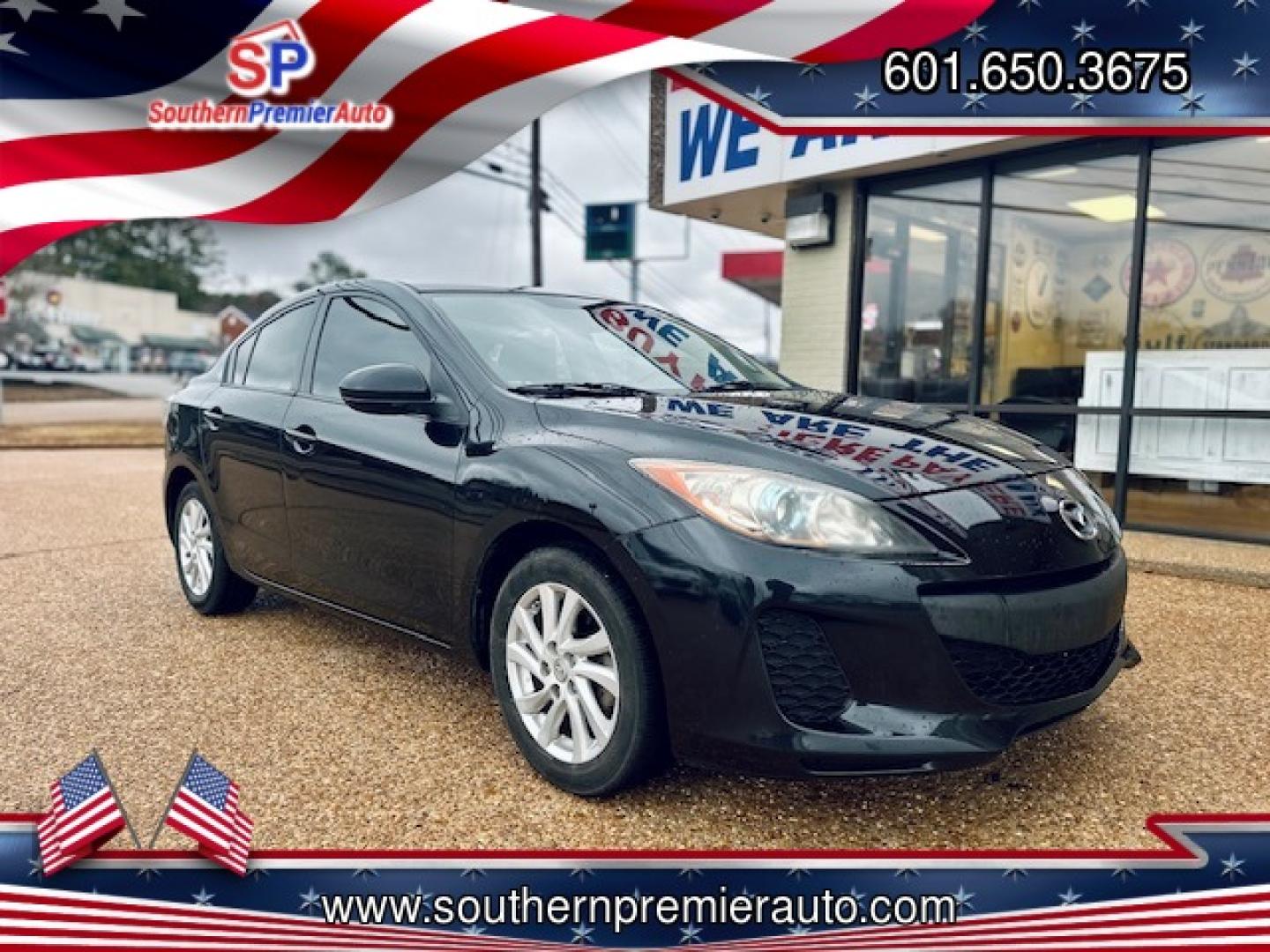 2012 BLACK MAZDA MAZDA3 I TOURING W/S (JM1BL1V79C1) , located at 922 W. Beacon St., Philadelphia, MS, 39350, (601) 650-3675, 32.770447, -89.127151 - Photo#0